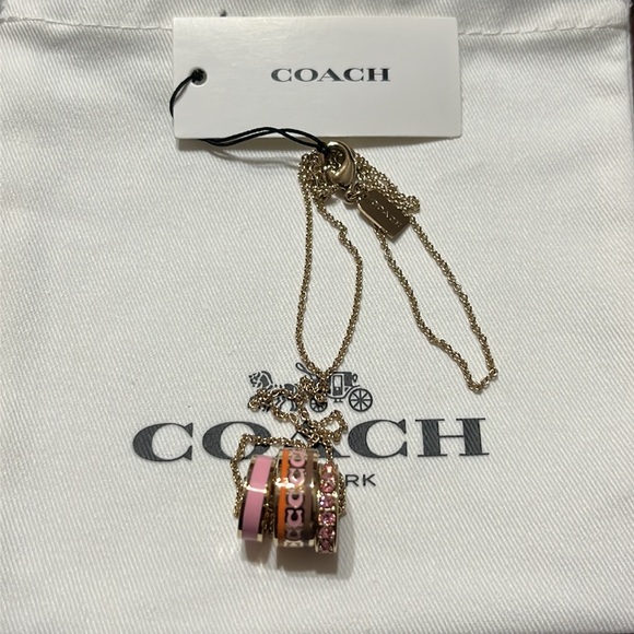 COACH Enamel Rondel Pendant Necklace NWT - Picture 3 of 6